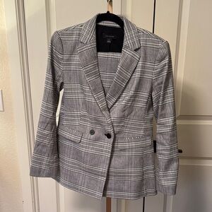 Ann Taylor Black and White Plaid Pant Suit